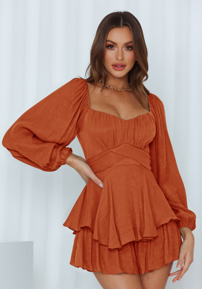 Robe bustier terracotta courte