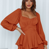 Robe bustier terracotta courte