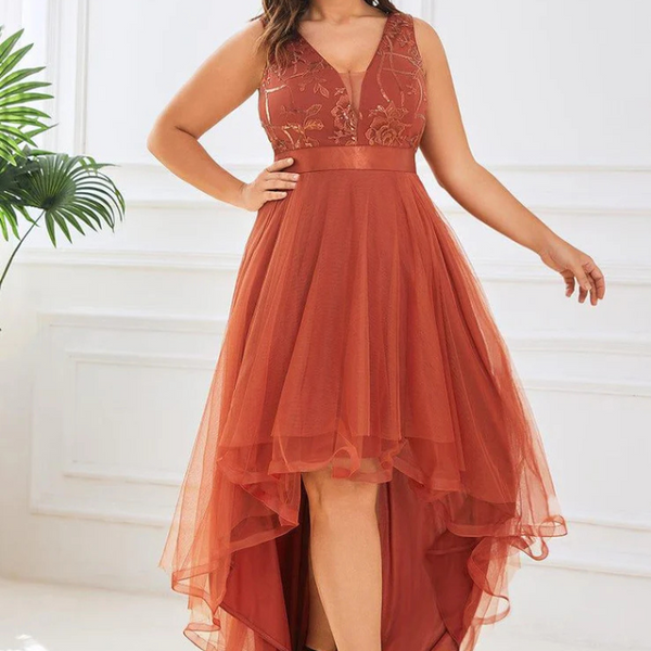 Robe grande taille terracotta