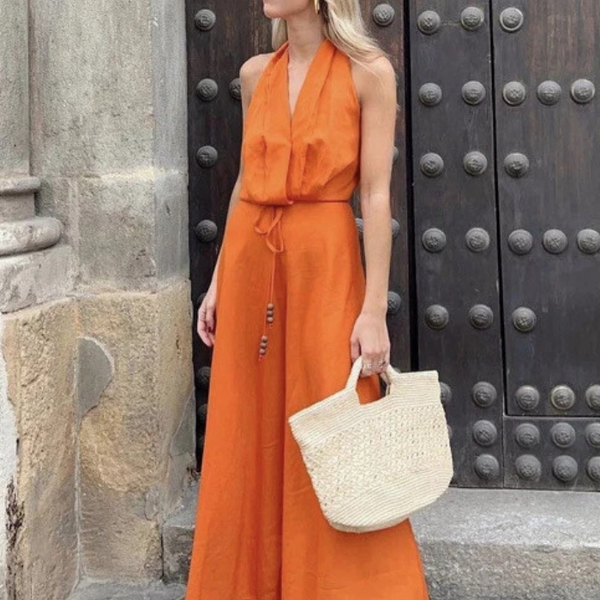 Robe orange brûlé terracotta