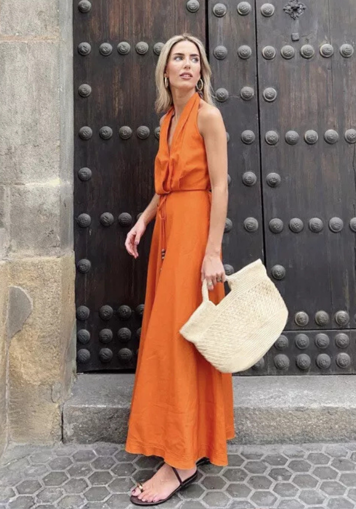 Robe orange brûlé terracotta