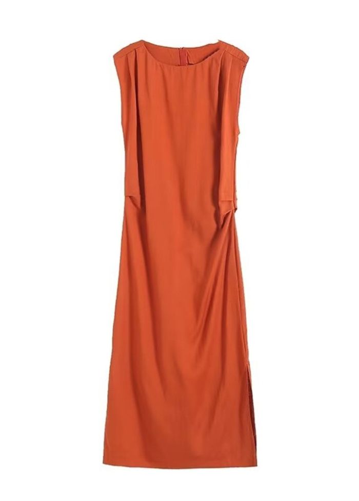 Robe rouille terracotta à fente