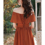 Robe témoin terracotta de dos corset