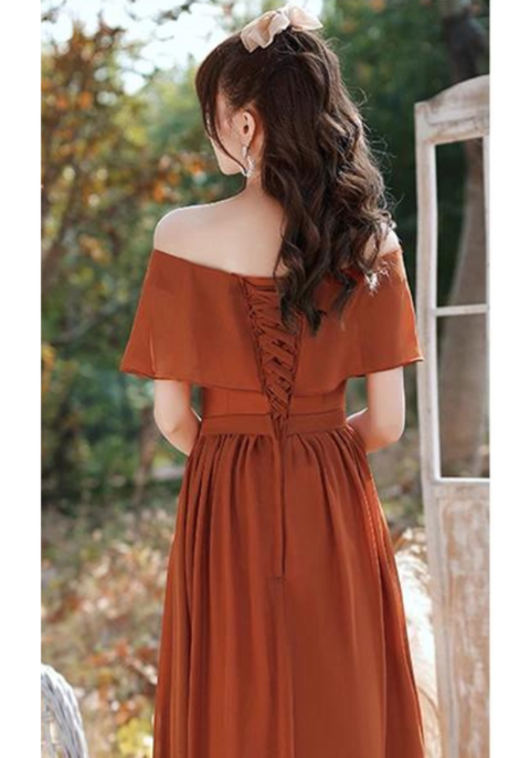Robe témoin terracotta de dos corset