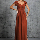Robe terracotta automne/hiver cérémonie