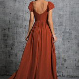 Robe terracotta automne/hiver de dos