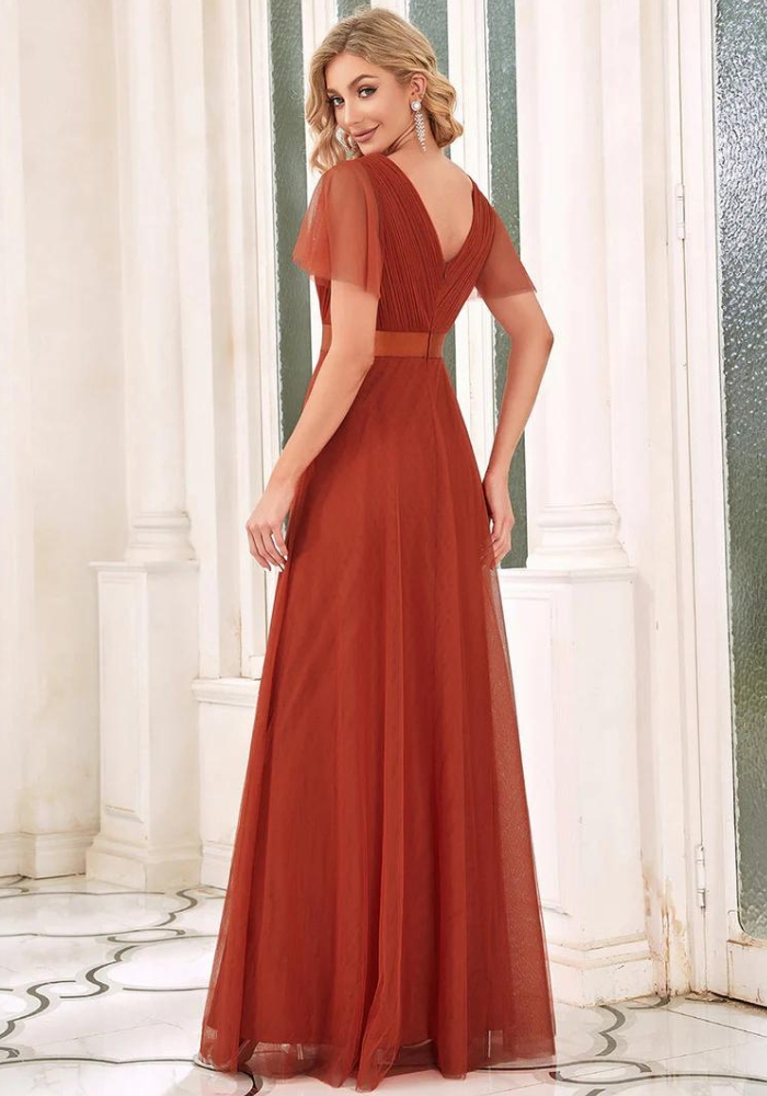 Robe terracotta fluide de dos