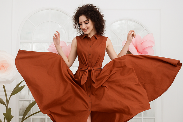 Robe terracotta : la tendance mode incontournable de 2025