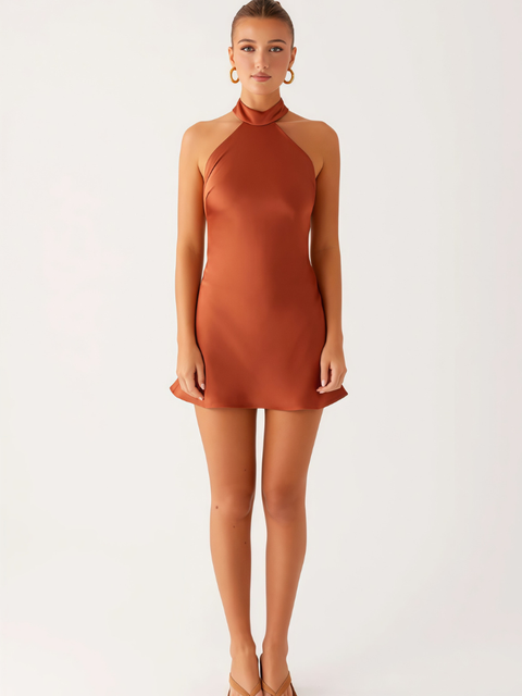 Robe courte rouille femme