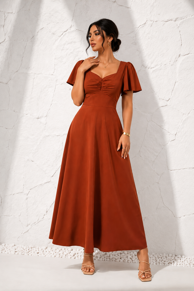Robe grande taille terracotta