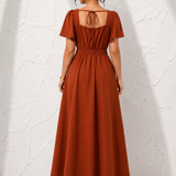 Robe grande taille terracotta de dos