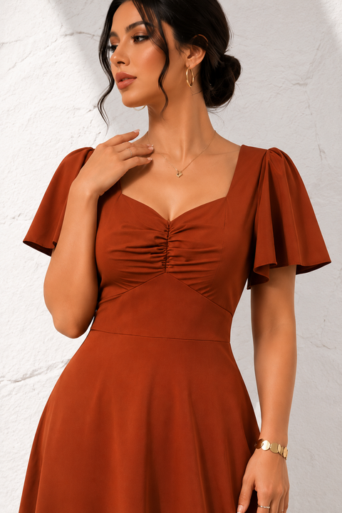 Robe grande taille terracotta