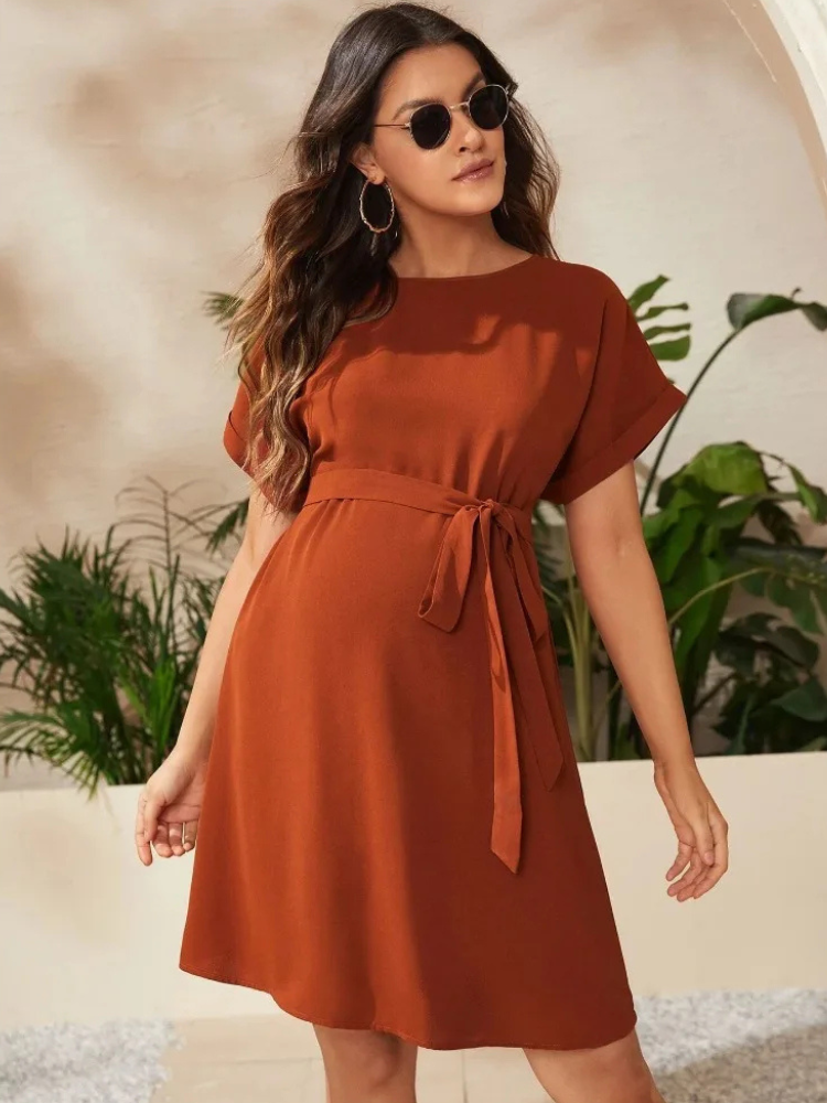 Robe grossesse terracotta