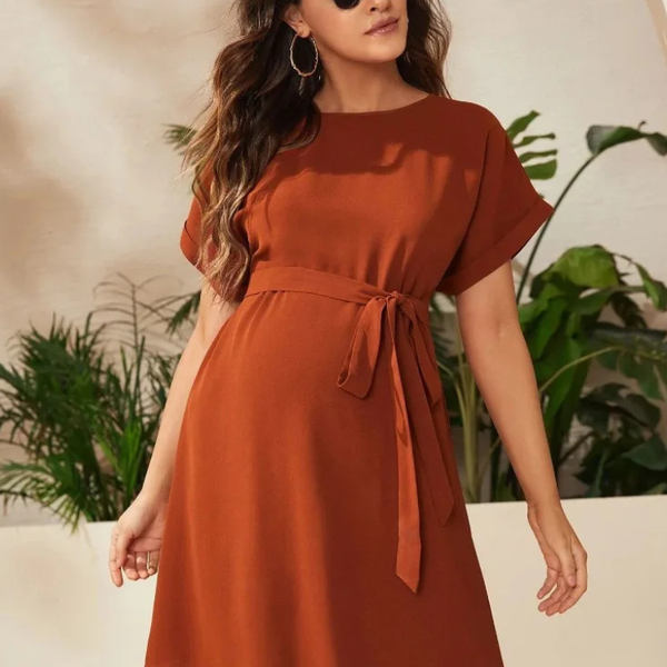 Robe grossesse terracotta
