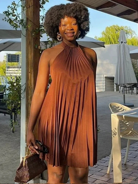 Robe rouille chic courte