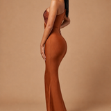 Robe sirène témoin de mariage terracotta femme
