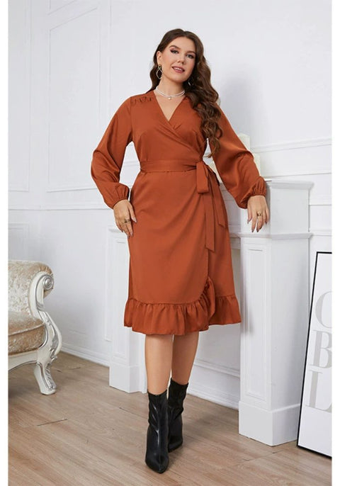 Robe grande taille terracotta