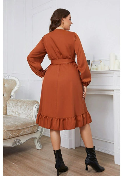 Robe grande taille terracotta