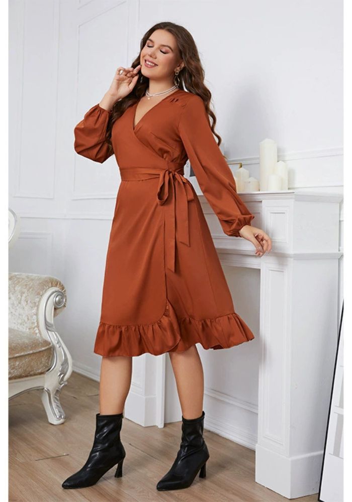 Robe grande taille terracotta
