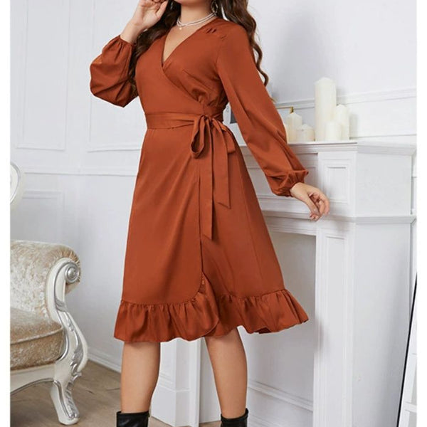 Robe grande taille terracotta