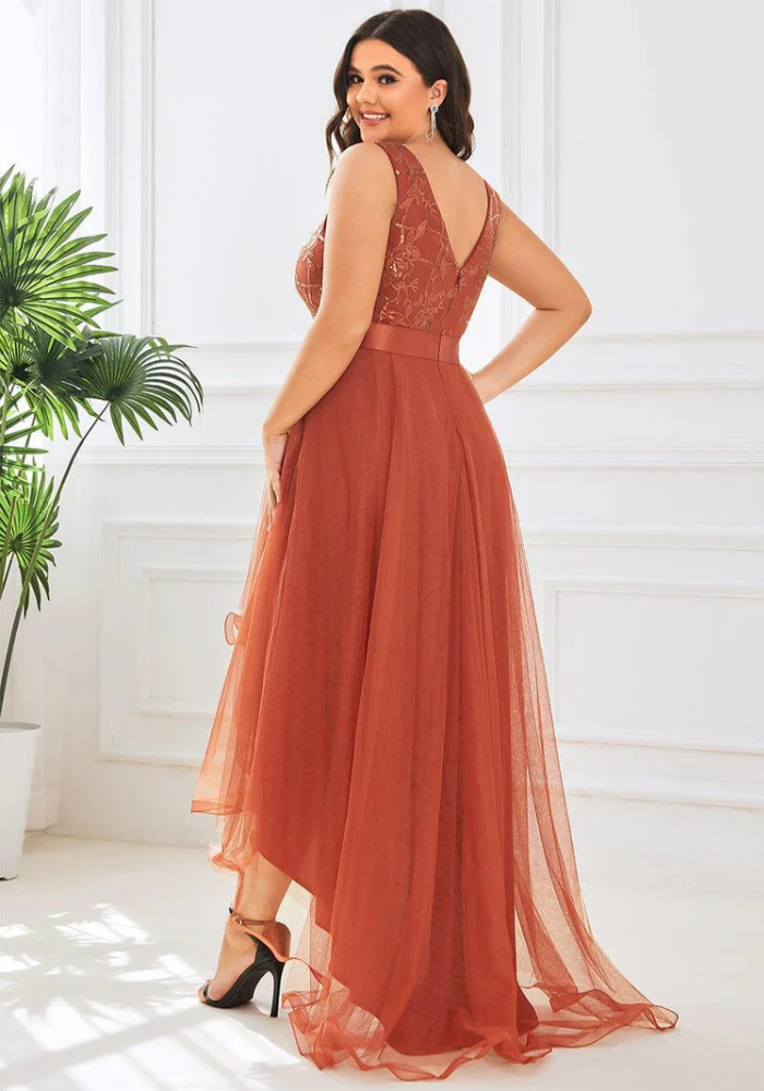 Robe grande taille terracotta