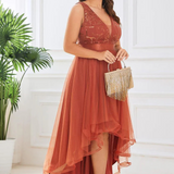 Robe grande taille terracotta