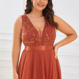 Robe grande taille terracotta