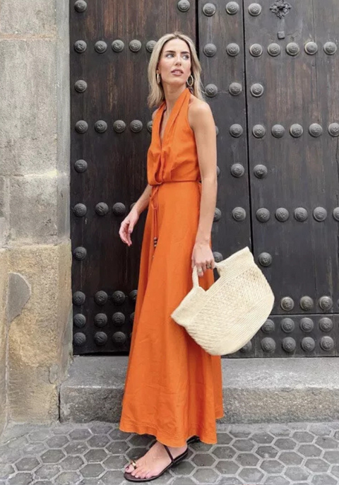 Robe orange brûlé terracotta