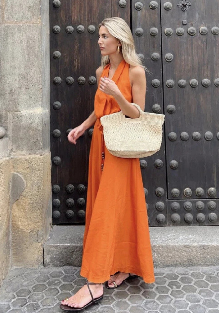 Robe orange brûlé terracotta