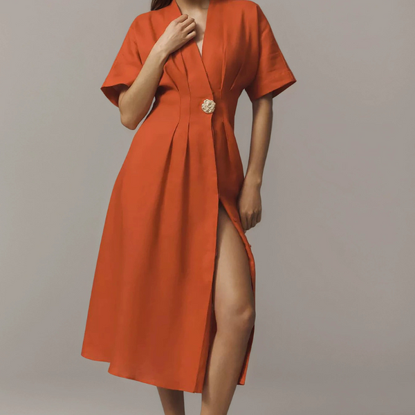 Robe portefeuille terracotta