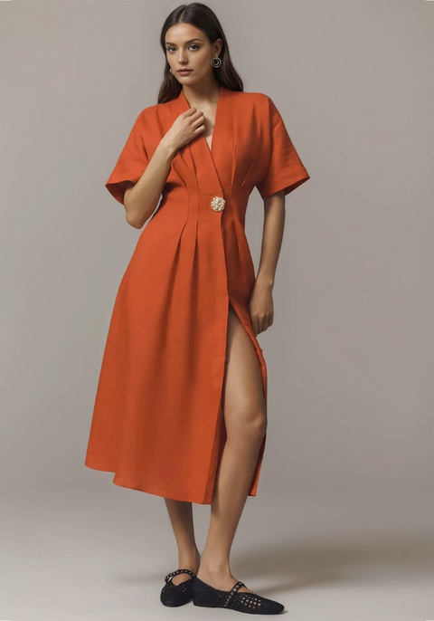 Robe portefeuille terracotta