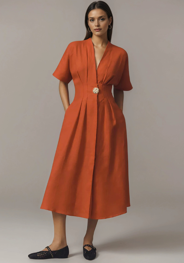 Robe portefeuille terracotta