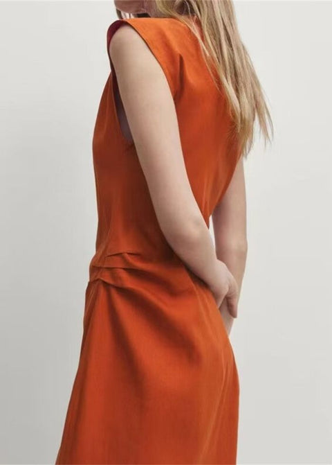 Robe rouille terracotta à fente