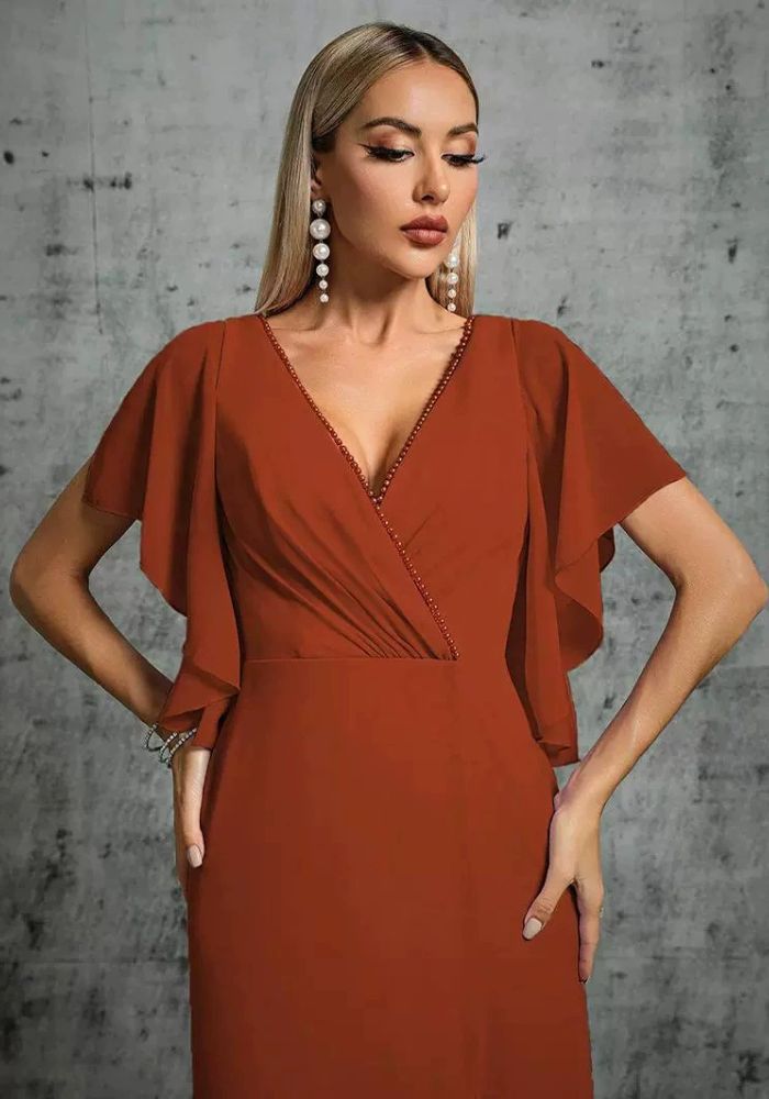 Robe témoin de mariage terracotta