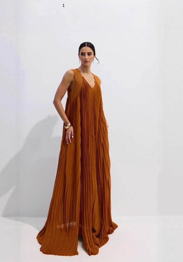 Robe fluide couleur terracotta