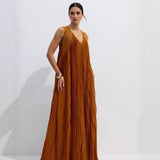 Robe fluide couleur terracotta