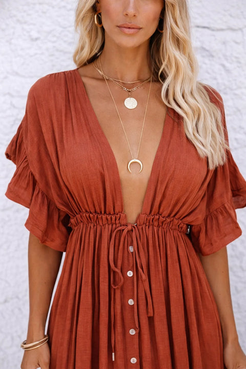 Robe bohème terracotta