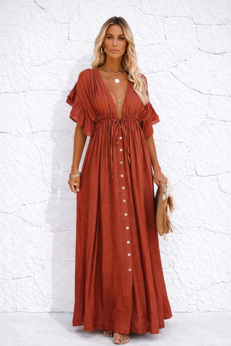 Robe bohème terracotta