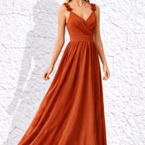 Robe cérémonie terracotta à fleurs