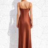 Robe longue chic terracotta