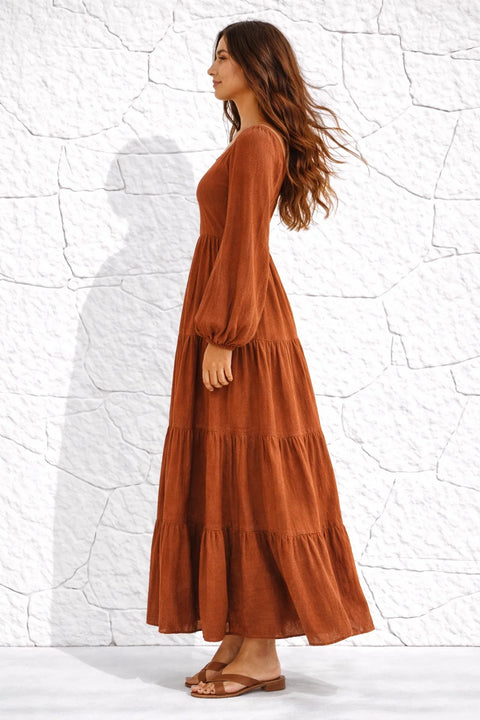 Robe couleur cuivre chic