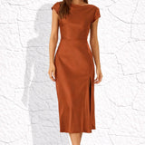 Robe cuivrée mi-longue