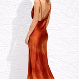 Robe de soirée terracotta dégradé