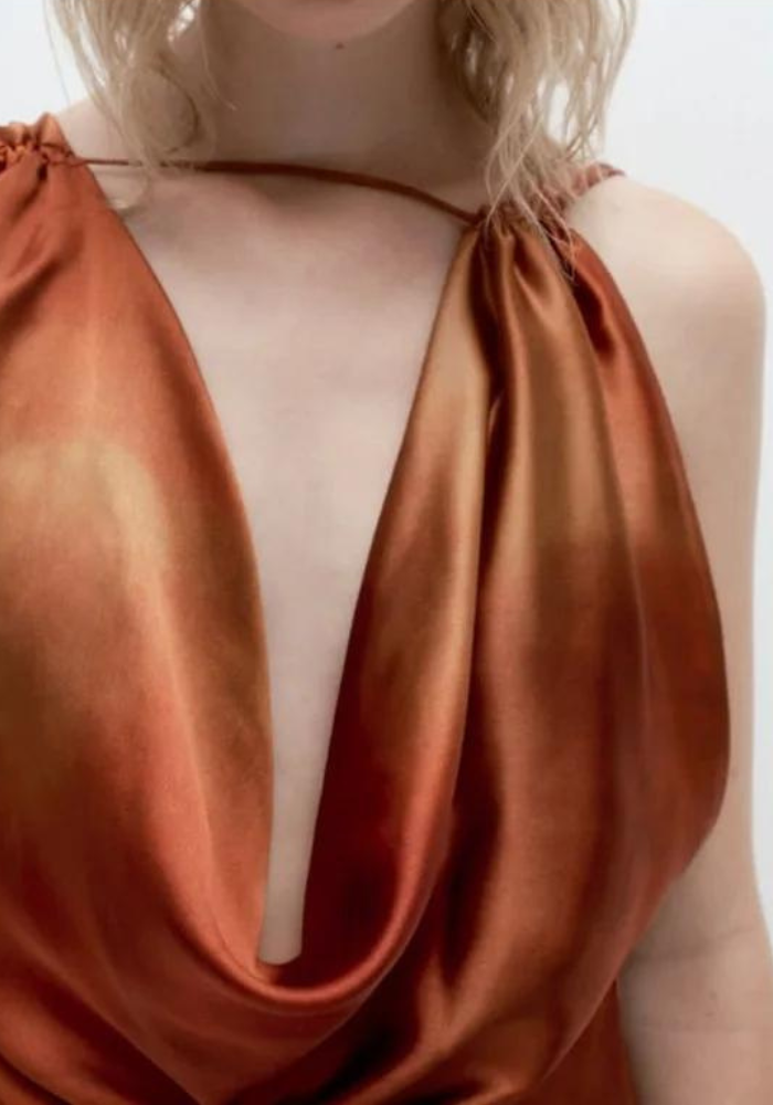 Robe de soirée terracotta femme