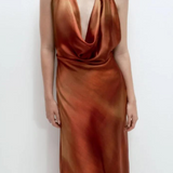 Robe de soirée terracotta dégradé