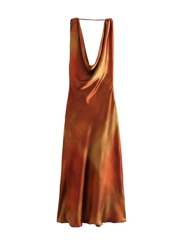 Robe de soirée terracotta