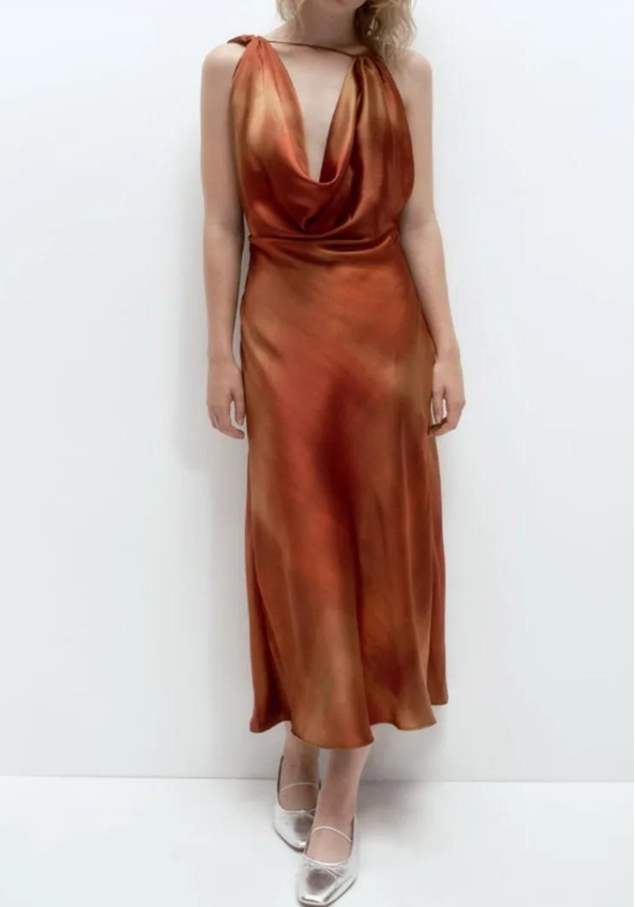 Robe de soirée terracotta