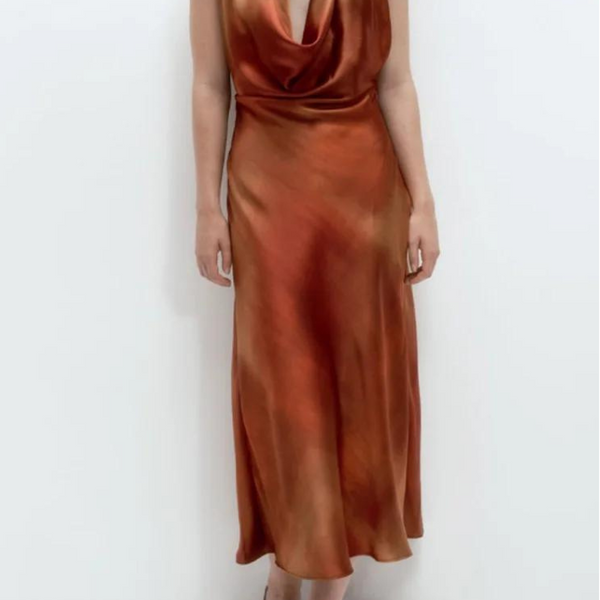 Robe de soirée terracotta