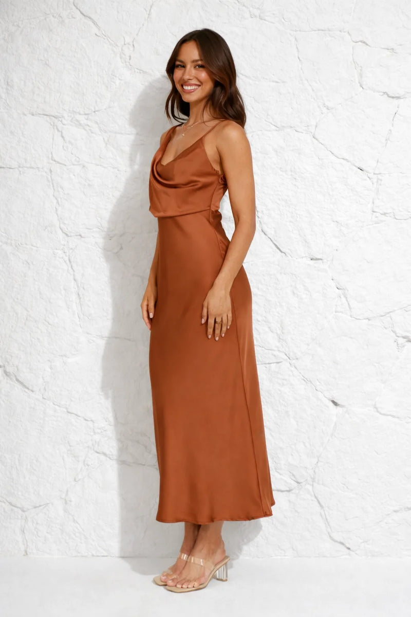 Robe droite terracotta