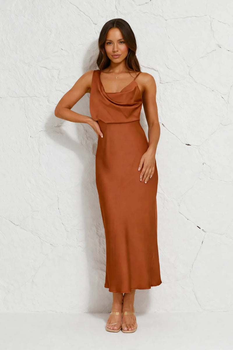 Robe droite terracotta